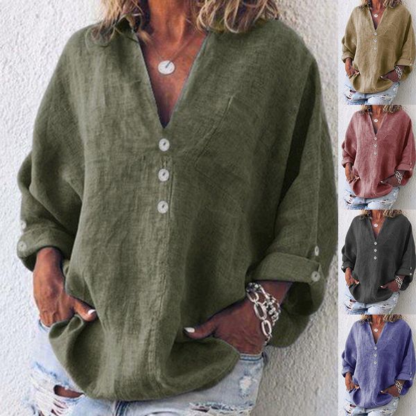 t-shirt t-shirt 2021 summer new v-neck loose solid cotton long sleeve pullover shirt large women's top, White
t-shirt t-shirt 2021 summer new v-neck loose solid cotton long sleeve pullover shirt large women's top, White