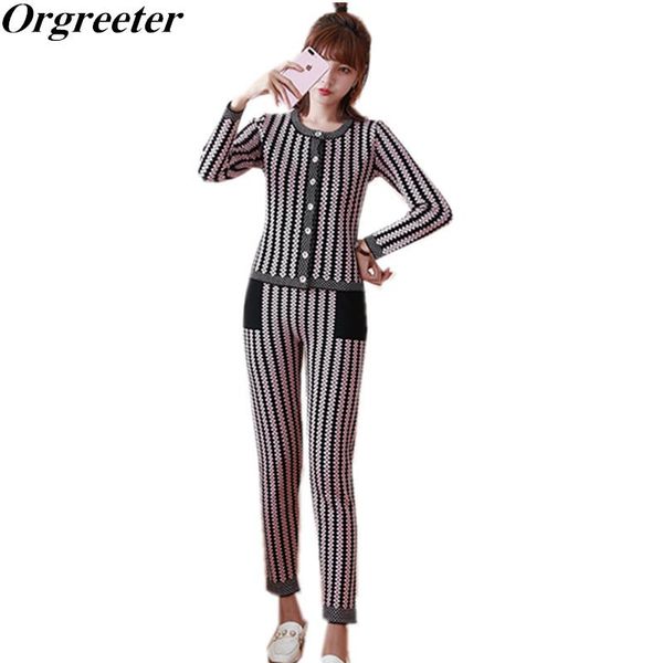 women's two piece pants knitted women sets striped grid single-breasted cardigan jacket 2021 autumn runway lady plaid sweater and long, White
women's two piece pants knitted women sets striped grid single-breasted cardigan jacket 2021 autumn runway lady plaid sweater and long, White
