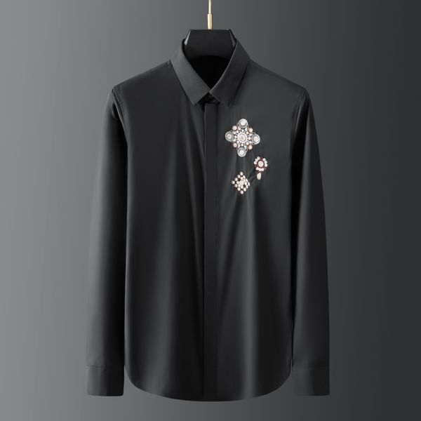fashion brand element flower pattern embroidery simple men's long sleeve lining youth leisure fashion shirt, White;black
fashion brand element flower pattern embroidery simple men's long sleeve lining youth leisure fashion shirt, White;black