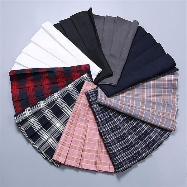 pleated tartan high waist womens skirts a line mujer faldas saias mulher, Black
pleated tartan high waist womens skirts a line mujer faldas saias mulher, Black