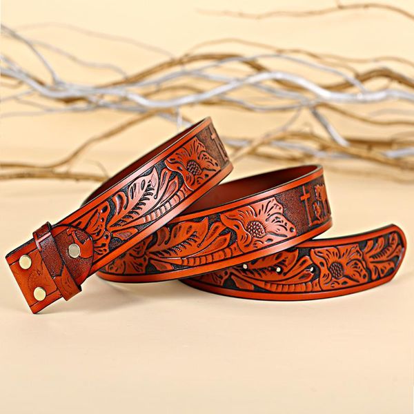 belts western cowboy carved cross belt men's leather pray screw movement can be cut length, Black;brown
belts western cowboy carved cross belt men's leather pray screw movement can be cut length, Black;brown