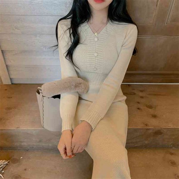 korean chic v neck bodycon dress women vestidos mujer slim waist long sleeve knitted dresses female solid color 210520, Black;gray
korean chic v neck bodycon dress women vestidos mujer slim waist long sleeve knitted dresses female solid color 210520, Black;gray