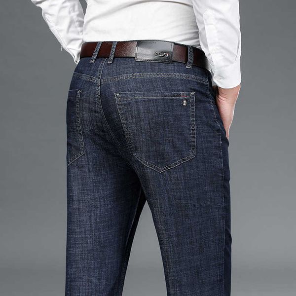jeans men's summer ice silk middle-aged and old straight pants busins casual men's, Blue
jeans men's summer ice silk middle-aged and old straight pants busins casual men's, Blue