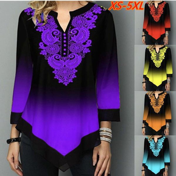 2021 new autumn trending clothes women's fashion loose casual long sleeved floral gradients print v-neck shirt & blouses tunic, White
2021 new autumn trending clothes women's fashion loose casual long sleeved floral gradients print v-neck shirt & blouses tunic, White