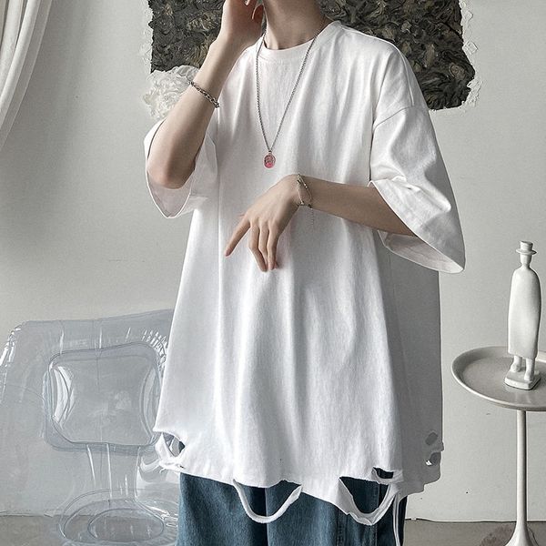 men's t-shirts summer short-sleeved t-shirt fashion multicolor casual ripped men streetwear loose hip-hop hole tshirt mens g5, White;black
men's t-shirts summer short-sleeved t-shirt fashion multicolor casual ripped men streetwear loose hip-hop hole tshirt mens g5, White;black
