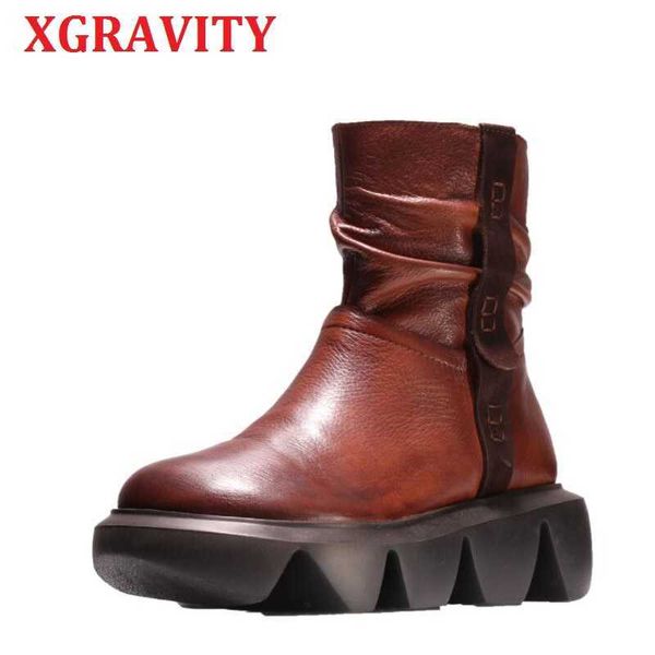 xgravity s125 original lady fashin thick sole platform boots elegant genuine leather shoes round toe martin boots vintage shoes 210429, Black
xgravity s125 original lady fashin thick sole platform boots elegant genuine leather shoes round toe martin boots vintage shoes 210429, Black