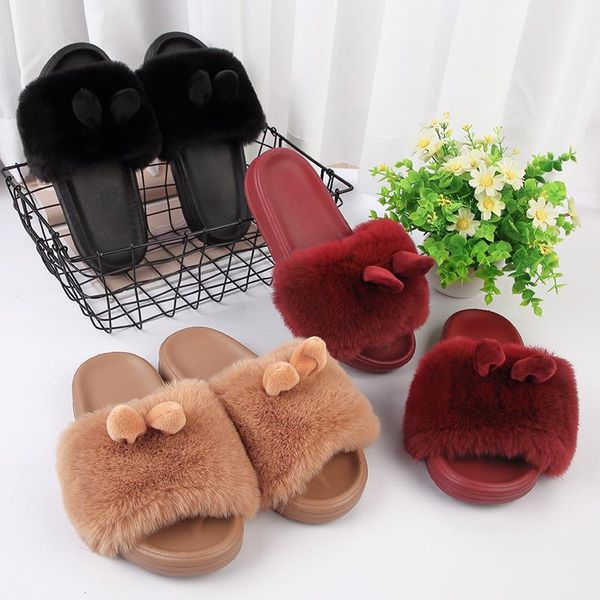 slippers casual flat with fashion winter women fur sewing elegant outside concise shoes open toe solid low sweet slides, Black
slippers casual flat with fashion winter women fur sewing elegant outside concise shoes open toe solid low sweet slides, Black