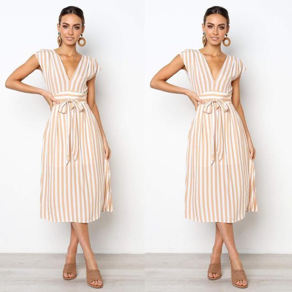 women's wool & blends 2021 temperament deep v stripe lace up dress two colors, Black
women's wool & blends 2021 temperament deep v stripe lace up dress two colors, Black
