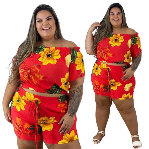 women's tracksuits floral printing women plus size casual outfits slash neck crop lace-up elastic waist mini shorts summer two piece s, Gray
women's tracksuits floral printing women plus size casual outfits slash neck crop lace-up elastic waist mini shorts summer two piece s, Gray