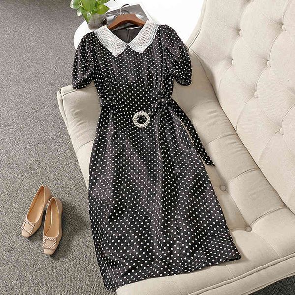casual dresses summer short sleeve peter pan neck white / black retro polka dot belted beaded mid-calf dress elegant 21a152104092 ktxa, Black;gray
casual dresses summer short sleeve peter pan neck white / black retro polka dot belted beaded mid-calf dress elegant 21a152104092 ktxa, Black;gray