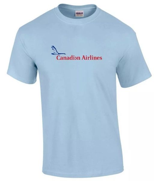 canadian airlines red blue logo canada aviation light blue cotton t-shirt, White;black
canadian airlines red blue logo canada aviation light blue cotton t-shirt, White;black