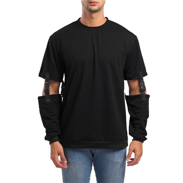 men's casual t shirt solid color detachable sleeve design round neck pulloverfashion streetwear sports sweatshirt black size m~2xl, White;black
men's casual t shirt solid color detachable sleeve design round neck pulloverfashion streetwear sports sweatshirt black size m~2xl, White;black