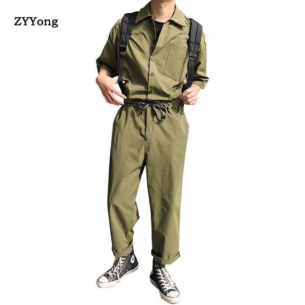 men's pants short sleeve hip hop collar japanese retro suit jumpsuit overalls 2021 solid color thin section nine-piece, Black
men's pants short sleeve hip hop collar japanese retro suit jumpsuit overalls 2021 solid color thin section nine-piece, Black