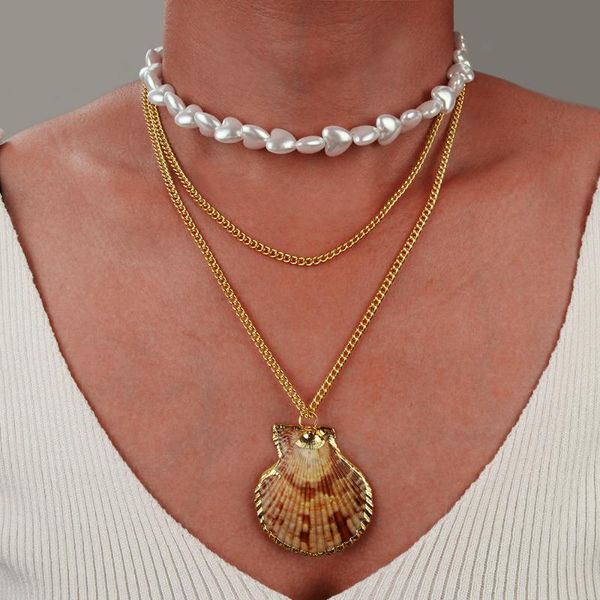 pendant necklaces fashion peach heart pearl shell necklace elegant multi-layer clavicle long chain for women jewelry, Silver
pendant necklaces fashion peach heart pearl shell necklace elegant multi-layer clavicle long chain for women jewelry, Silver