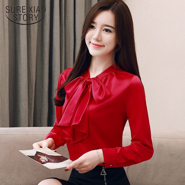 women's professional spring fashion temperament long-sleeved bow tie solid color lady shirt 2042 50 210417, White
women's professional spring fashion temperament long-sleeved bow tie solid color lady shirt 2042 50 210417, White