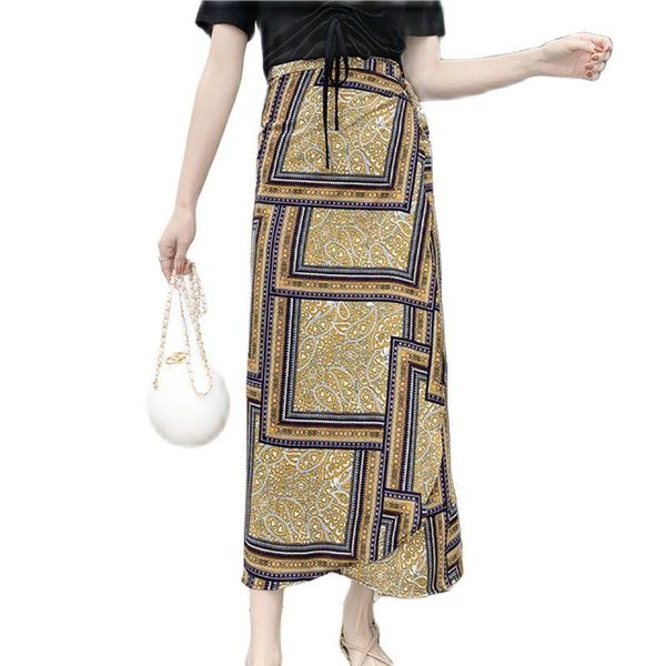 summer fashion womens skirt high waist a-line buttocks prairie chic falda midi geometric lace-up chiffon slit skirts female, Black
summer fashion womens skirt high waist a-line buttocks prairie chic falda midi geometric lace-up chiffon slit skirts female, Black