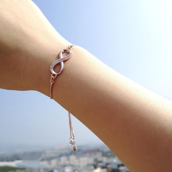 link, chain rinhoo 8 shape infinity rhinestone bracelet fashion silver alloy adjustable simple jewelry gift, Black
link, chain rinhoo 8 shape infinity rhinestone bracelet fashion silver alloy adjustable simple jewelry gift, Black