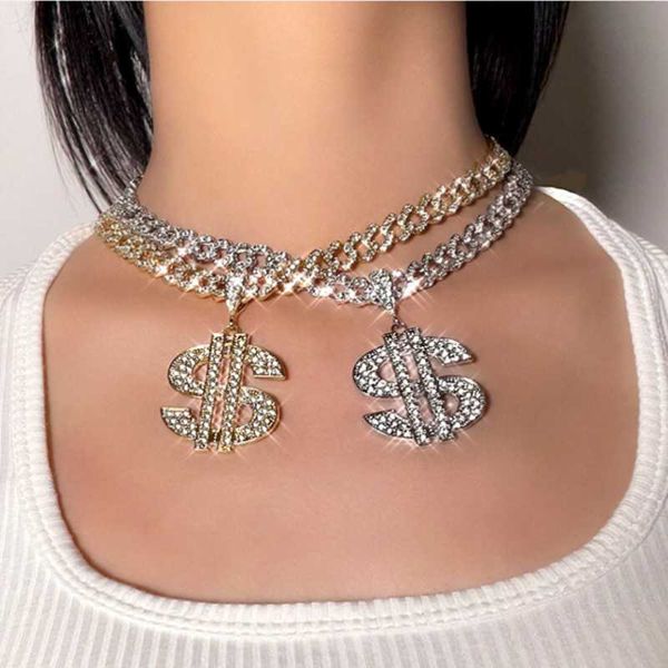 chains luxury rhinestone dollar pendant necklace for women men bling gold silver color crystal cuban choker punk hip hop party jewely
chains luxury rhinestone dollar pendant necklace for women men bling gold silver color crystal cuban choker punk hip hop party jewely