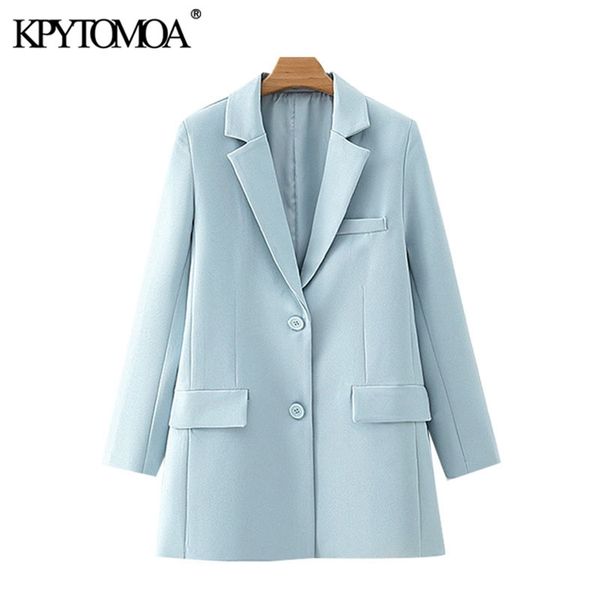 women fashion office wear single breasted blazer coat long sleeve pockets female outerwear chic 210420, White;black