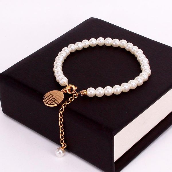 charm bracelets fashion stainless steel chain string pearl bracelet china fu character round brand pendant wholesale, Golden;silver
charm bracelets fashion stainless steel chain string pearl bracelet china fu character round brand pendant wholesale, Golden;silver