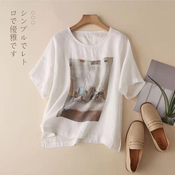 dress 2021 arrival summer casual female style arts loose the neck short sleeve t vintga shirt impression cotton linen t-shirt w65, Black;gray
dress 2021 arrival summer casual female style arts loose the neck short sleeve t vintga shirt impression cotton linen t-shirt w65, Black;gray