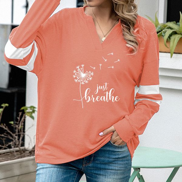 2021 autumn fashion simple dandelion letter printing loose v-neck wear long sleeve women's sweater, Black
2021 autumn fashion simple dandelion letter printing loose v-neck wear long sleeve women's sweater, Black