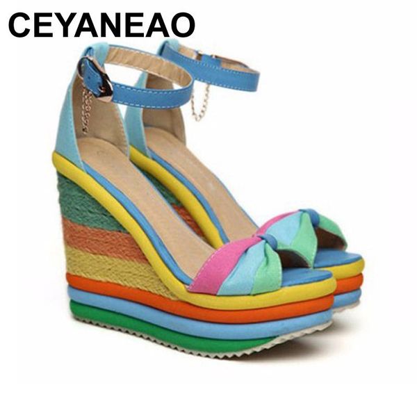 ceyaneaosummer ultra-move the rainbow thick bottom muffin fish bowl slope lady with thin cool casual shoes 1808 sandals, Black
ceyaneaosummer ultra-move the rainbow thick bottom muffin fish bowl slope lady with thin cool casual shoes 1808 sandals, Black