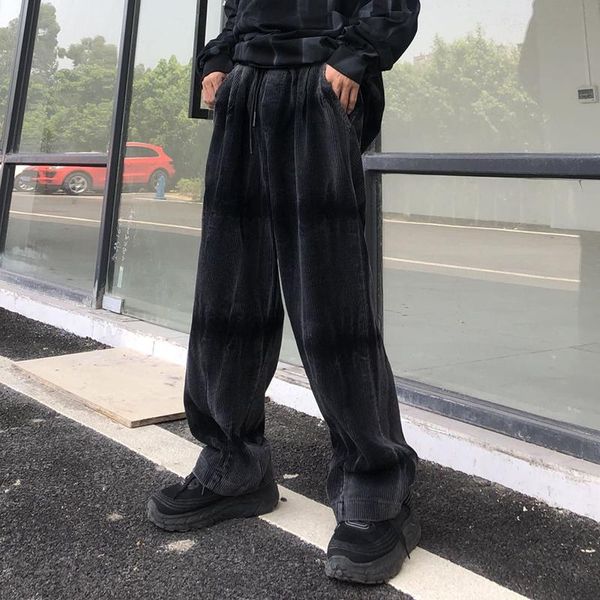 men's pants high street corduroy retro tie-dye gradient casual mens loose straight wide-leg trousers hip hop drawstring track, Black
men's pants high street corduroy retro tie-dye gradient casual mens loose straight wide-leg trousers hip hop drawstring track, Black
