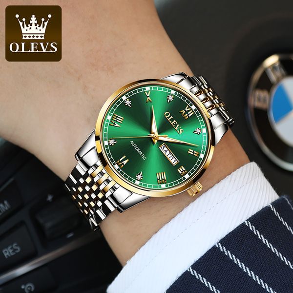 olevs men mechanical watches mark luxury automatic rustless steelwater proof clock man relogio masculino, Slivery;brown
olevs men mechanical watches mark luxury automatic rustless steelwater proof clock man relogio masculino, Slivery;brown