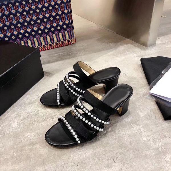 super luxury women 5.5cm high shoes pearl chain heels flip flop fashion brand sandals mommy dress with box slippers, Black
super luxury women 5.5cm high shoes pearl chain heels flip flop fashion brand sandals mommy dress with box slippers, Black