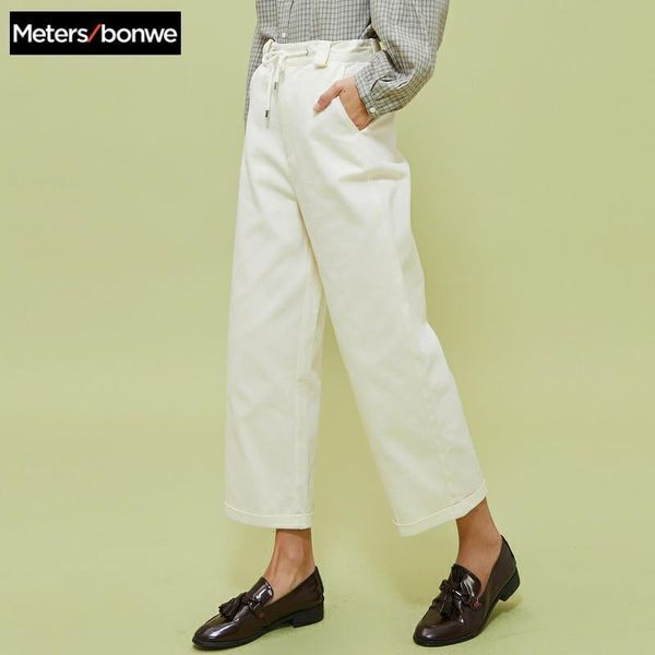 women's pants & capris metersbonwe casual female 2021 spring urban high waist wide straight trousers fashion office lady, Black;white
women's pants & capris metersbonwe casual female 2021 spring urban high waist wide straight trousers fashion office lady, Black;white