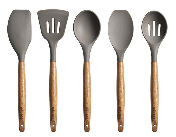 baking & pastry tools 5 piece silicone cooking utensil set with natural acacia hard wood handle
baking & pastry tools 5 piece silicone cooking utensil set with natural acacia hard wood handle