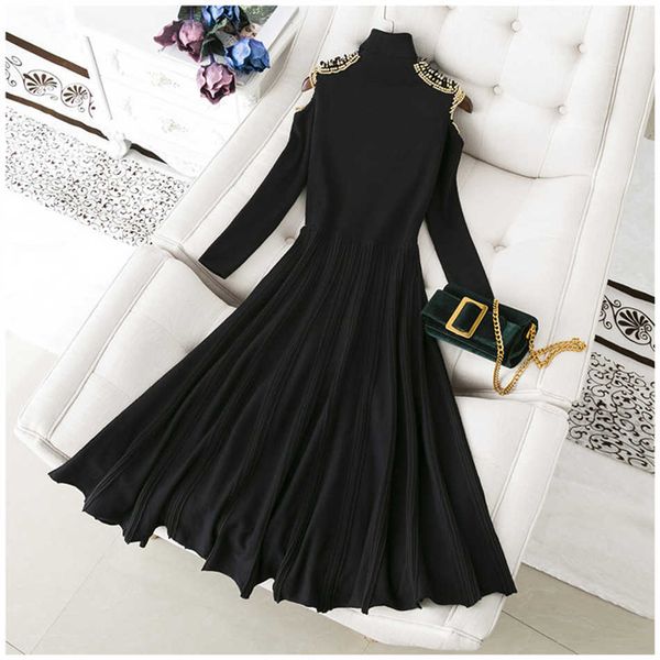 summer bodycon women's dress high collar beaded a-line black vestido chic club celebrity party 210527, Black;gray
summer bodycon women's dress high collar beaded a-line black vestido chic club celebrity party 210527, Black;gray