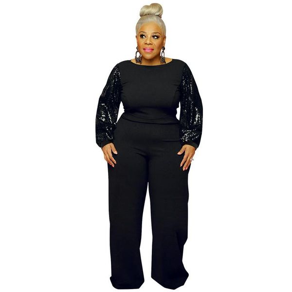plus size tracksuits sequins full sleeves jumpsuit women office lady rompers round neck women's clothing stylish outfit fashion clothes, Black
plus size tracksuits sequins full sleeves jumpsuit women office lady rompers round neck women's clothing stylish outfit fashion clothes, Black