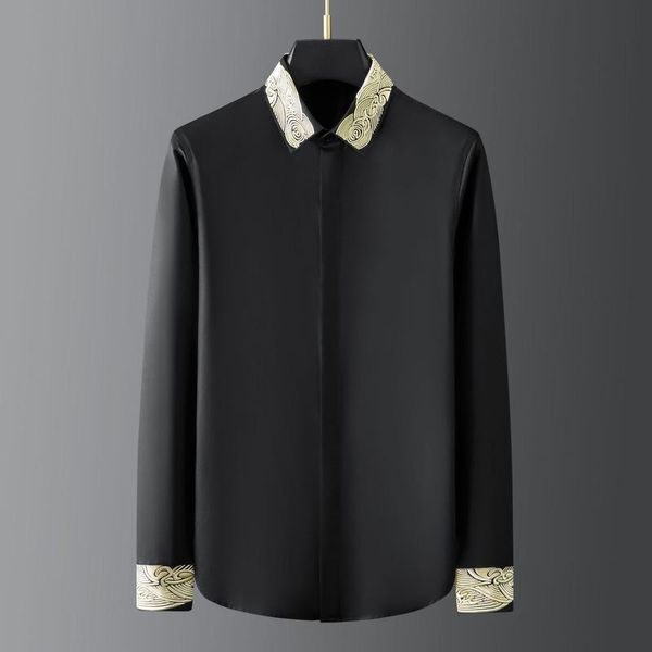 men's casual shirts luxury embroidery men autumn long sleeve social party tuxedo male business dress shirt vintage streetwear camisas, White;black
men's casual shirts luxury embroidery men autumn long sleeve social party tuxedo male business dress shirt vintage streetwear camisas, White;black