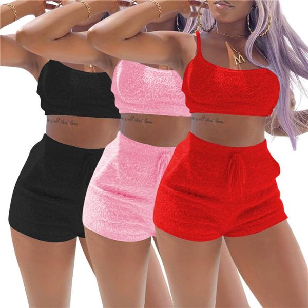 women's tracksuits women summer clothing solid color 2pcs plush clothes set sling low neck tank crop high waist shorts pants sport, Gray
women's tracksuits women summer clothing solid color 2pcs plush clothes set sling low neck tank crop high waist shorts pants sport, Gray