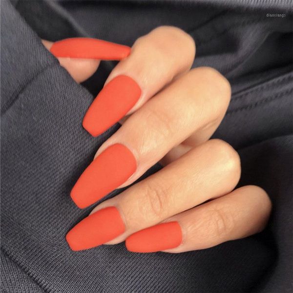 pcs matte false nails full cover acrylic orange color long square head europe and the united states press on with glue1, Red;gold
pcs matte false nails full cover acrylic orange color long square head europe and the united states press on with glue1, Red;gold