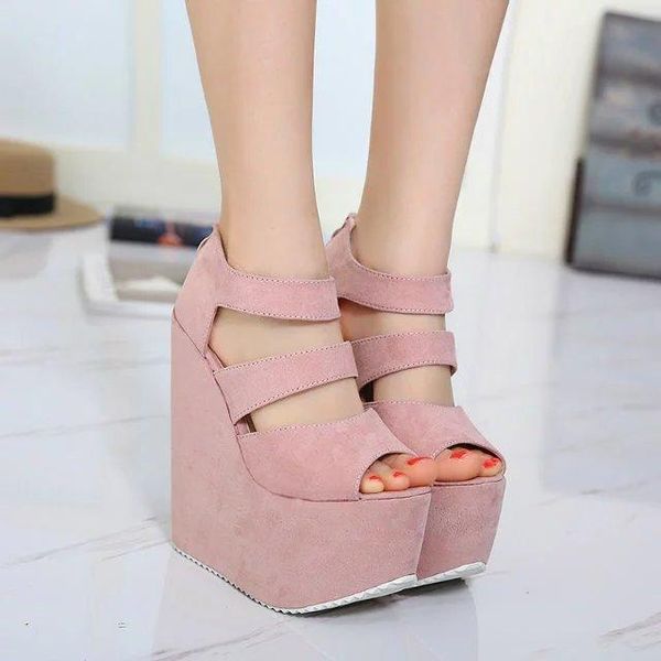 dress shoes wedges 17cm high heel night club summer sandals for women platform pink black
dress shoes wedges 17cm high heel night club summer sandals for women platform pink black