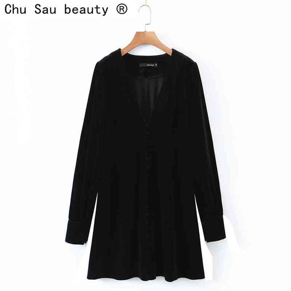 spring fashion vintage black velvet deep v-neck waist slim buckle long sleeve mini dresses for woman 210514, Black;gray
spring fashion vintage black velvet deep v-neck waist slim buckle long sleeve mini dresses for woman 210514, Black;gray