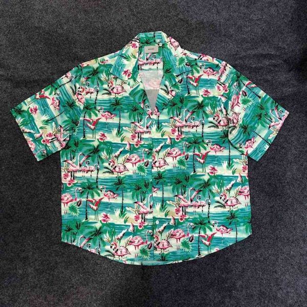 rhu x patron ins holiday york limited edition flamingo short sleeve men's and women's casual shirt, White;black
rhu x patron ins holiday york limited edition flamingo short sleeve men's and women's casual shirt, White;black
