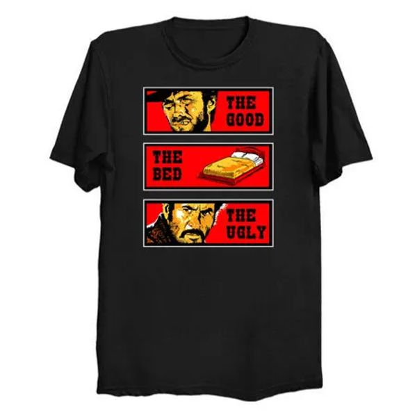 the good the bed & ugly lazy sleep relax funny vintage movie black t-shirt s-6xl, White;black
the good the bed & ugly lazy sleep relax funny vintage movie black t-shirt s-6xl, White;black
