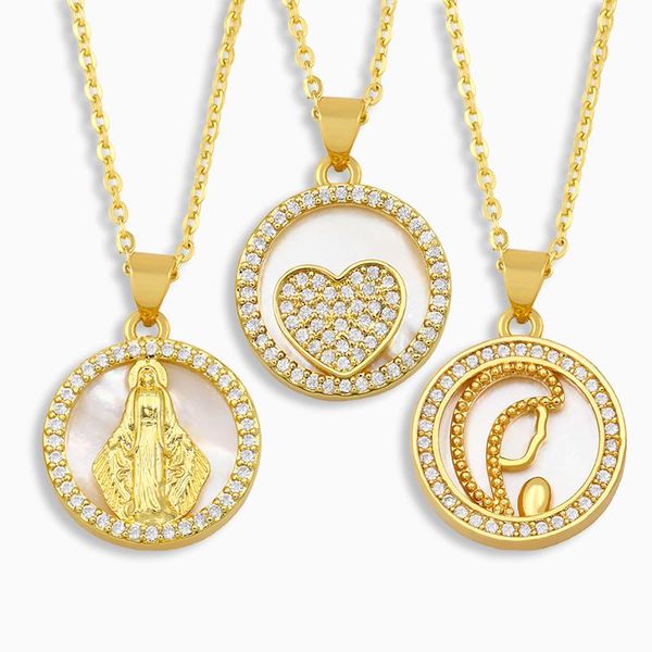 pave round virgin mary necklace for women gold shell heart pendant protection jewelry guadalupe nket66 necklaces, Silver
pave round virgin mary necklace for women gold shell heart pendant protection jewelry guadalupe nket66 necklaces, Silver