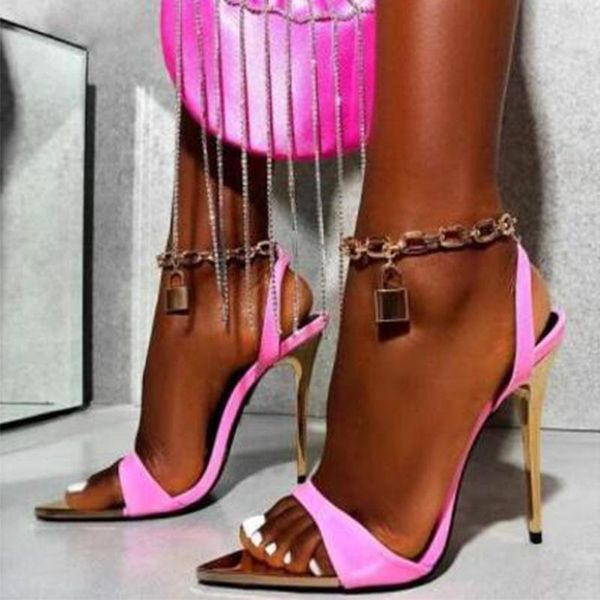 sandals pink ankle straps plus size women's high-heeled shoes feminine 2021 trend, Black
sandals pink ankle straps plus size women's high-heeled shoes feminine 2021 trend, Black