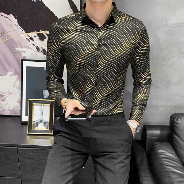 men luxury gold striped printed shirts men's slim fit dress autumn long sleeve shirt camisa social masculina casual, White;black
men luxury gold striped printed shirts men's slim fit dress autumn long sleeve shirt camisa social masculina casual, White;black