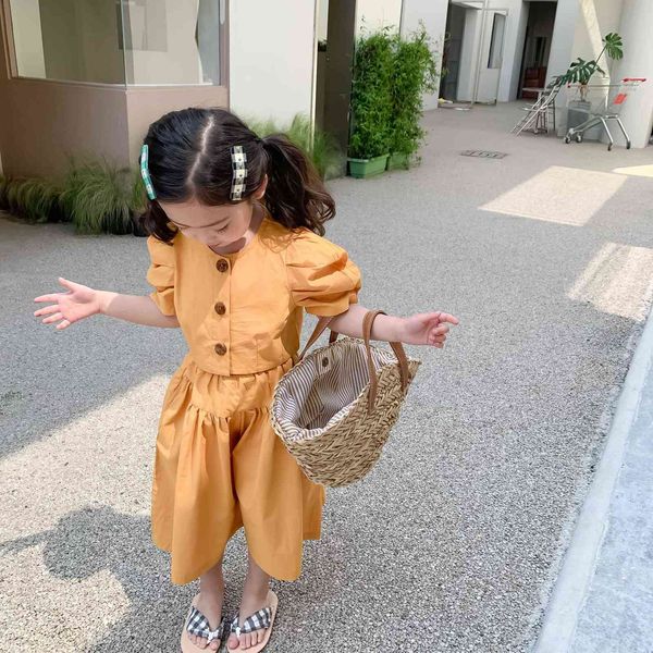 korean fashion girls puff sleeve and loose pants 2 pcs clothes set designer ins boutique summer outfit 210529, White
korean fashion girls puff sleeve and loose pants 2 pcs clothes set designer ins boutique summer outfit 210529, White