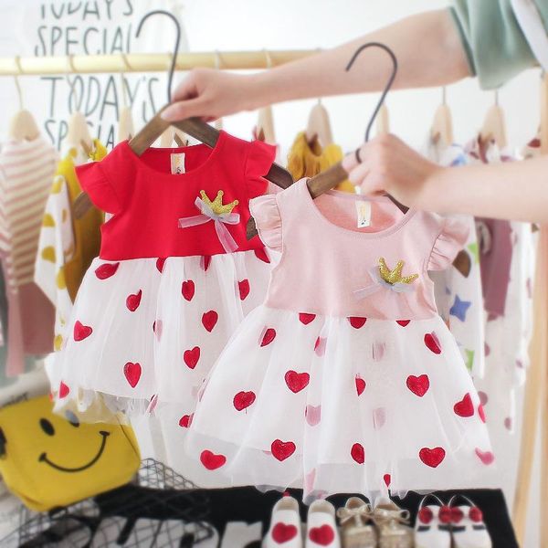 girl's dresses summer sleeveless born infant clothing wedding birthday party princess dress baby girls clothes love heart printed, Red;yellow
girl's dresses summer sleeveless born infant clothing wedding birthday party princess dress baby girls clothes love heart printed, Red;yellow