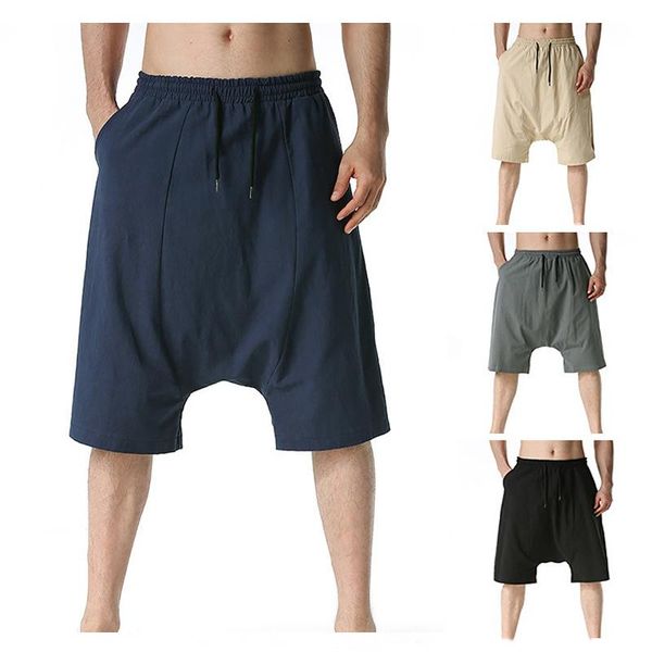 men's shorts baggy cotton harem pants men 2021 summer comfortable vintage solid color women hip hop plus size wide leg pantalon, White;black
men's shorts baggy cotton harem pants men 2021 summer comfortable vintage solid color women hip hop plus size wide leg pantalon, White;black