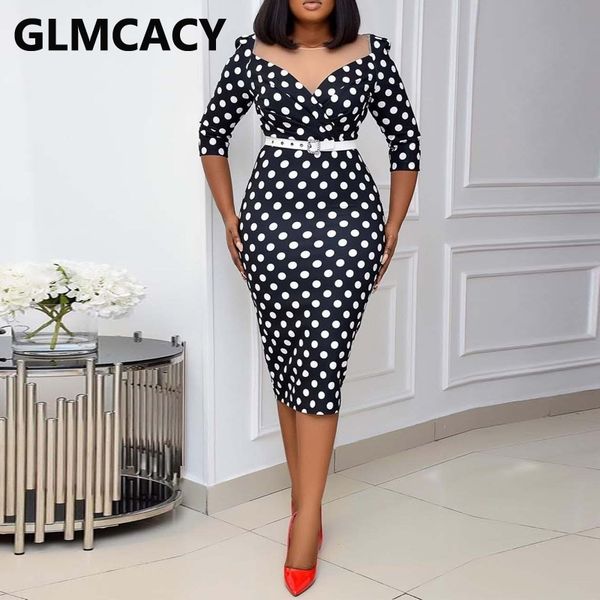 women oversize long sleeve mesh splicing dot printed bodycon knee-length dress elegant office lady workwear 210702, Black;gray
women oversize long sleeve mesh splicing dot printed bodycon knee-length dress elegant office lady workwear 210702, Black;gray