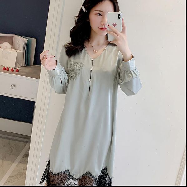 satin nightdress bathrobe casual nightwear womens sleepwears intimate lingerie loose lace patchwork home dressing gown nightgown, Black;red
satin nightdress bathrobe casual nightwear womens sleepwears intimate lingerie loose lace patchwork home dressing gown nightgown, Black;red
