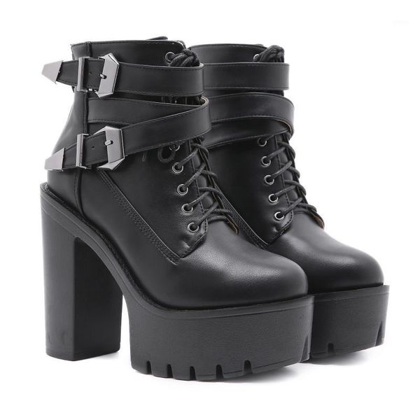 boots fashion spring autumn women shoes black high heels lacing platform ankle heel genuine leather large size1
boots fashion spring autumn women shoes black high heels lacing platform ankle heel genuine leather large size1